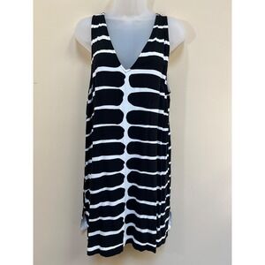 Marimekko x Target Dress Women Small White Black Sleeveless Monochrome Rayon Mod
